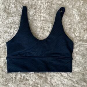 Core 10 Blue Sports Bra Sz XS  Ripple Stripe Pattern